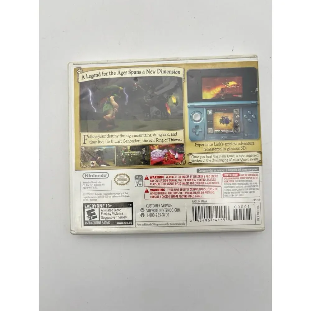 Nintendo 3DS the Legend of Zelda: Ocarina of Time 3D Case And Manual Only